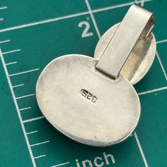 Dalmatian Jasper black onyx sterling silver pendant - Picture 5 of 7